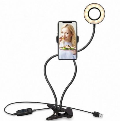 LED Selfie Ring Light with Adjustable Phone Holder – 8cm Stand for Makeup, Live Streaming & Video Calls - Image 6