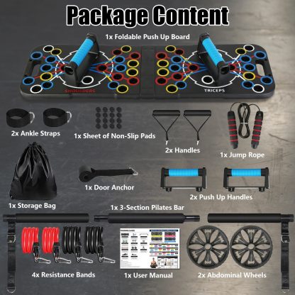 14-in-1 Foldable Push-Up Board Kit (Bands + Handles) – 300-lb Capacity - Image 10