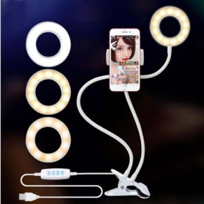 LED Selfie Ring Light with Adjustable Phone Holder – 8cm Stand for Makeup, Live Streaming & Video Calls - Image 8