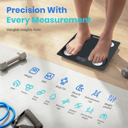 Smart Bluetooth Body Composition Scale – Weight, BMI, Body Fat Analyzer w/ App (iOS/Android) - Image 2