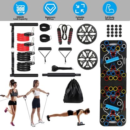14-in-1 Foldable Push-Up Board Kit (Bands + Handles) – 300-lb Capacity - Image 7