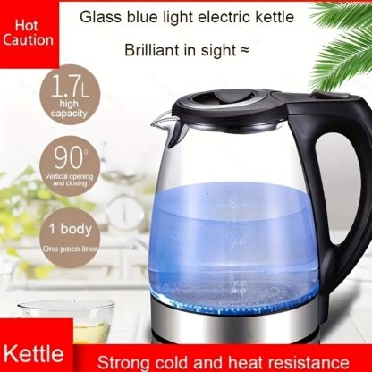 1.7L Electric Glass Kettle – Fast Boil, Stainless Steel Filter, 1200W - Image 3