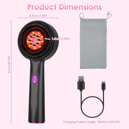 3-in-1 Red Light Scalp Massager Brush - Image 4