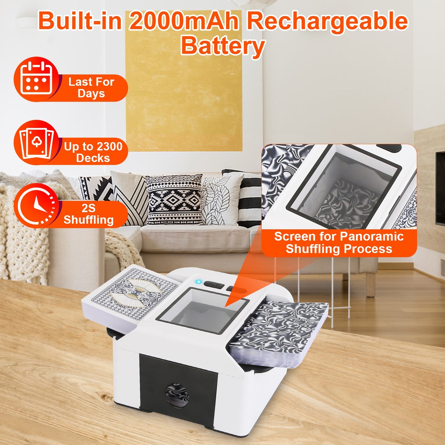 Rechargeable Automatic Card Shuffler – 2 Deck Electric Shuffling Machine for Poker, UNO, Blackjack & Casino Games - Image 5