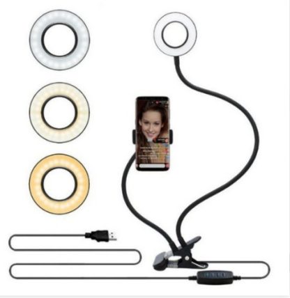 LED Selfie Ring Light with Adjustable Phone Holder – 8cm Stand for Makeup, Live Streaming & Video Calls - Image 5