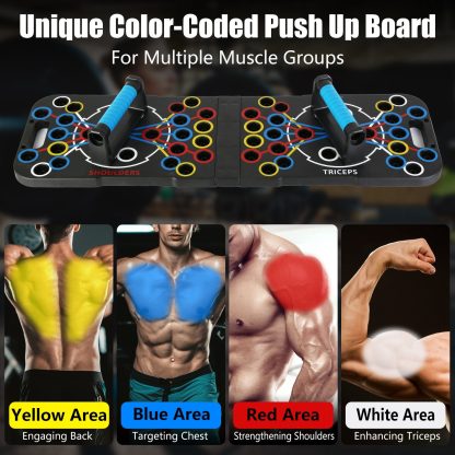 14-in-1 Foldable Push-Up Board Kit (Bands + Handles) – 300-lb Capacity - Image 5