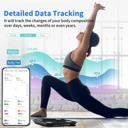 Smart Bluetooth Body Composition Scale – Weight, BMI, Body Fat Analyzer w/ App (iOS/Android) - Image 5