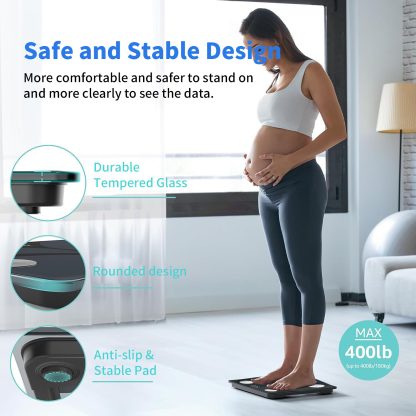 Smart Bluetooth Body Composition Scale – Weight, BMI, Body Fat Analyzer w/ App (iOS/Android) - Image 3