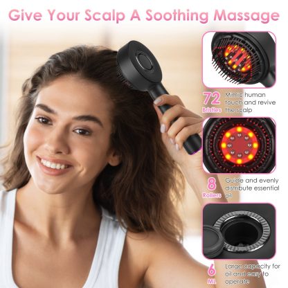 3-in-1 Red Light Scalp Massager Brush - Image 2