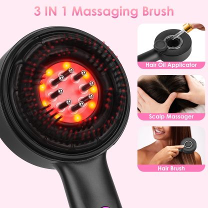 3-in-1 Red Light Scalp Massager Brush - Image 3