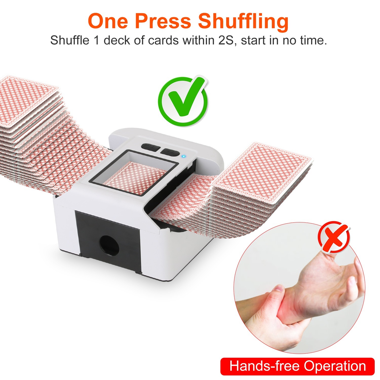 Rechargeable Automatic Card Shuffler – 2 Deck Electric Shuffling Machine for Poker, UNO, Blackjack & Casino Games - Image 3
