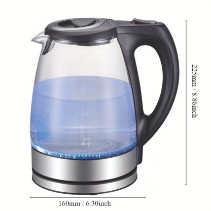 1.7L Electric Glass Kettle – Fast Boil, Stainless Steel Filter, 1200W